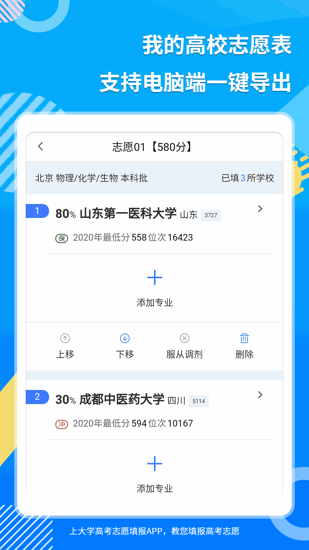 上大学高考志愿填报